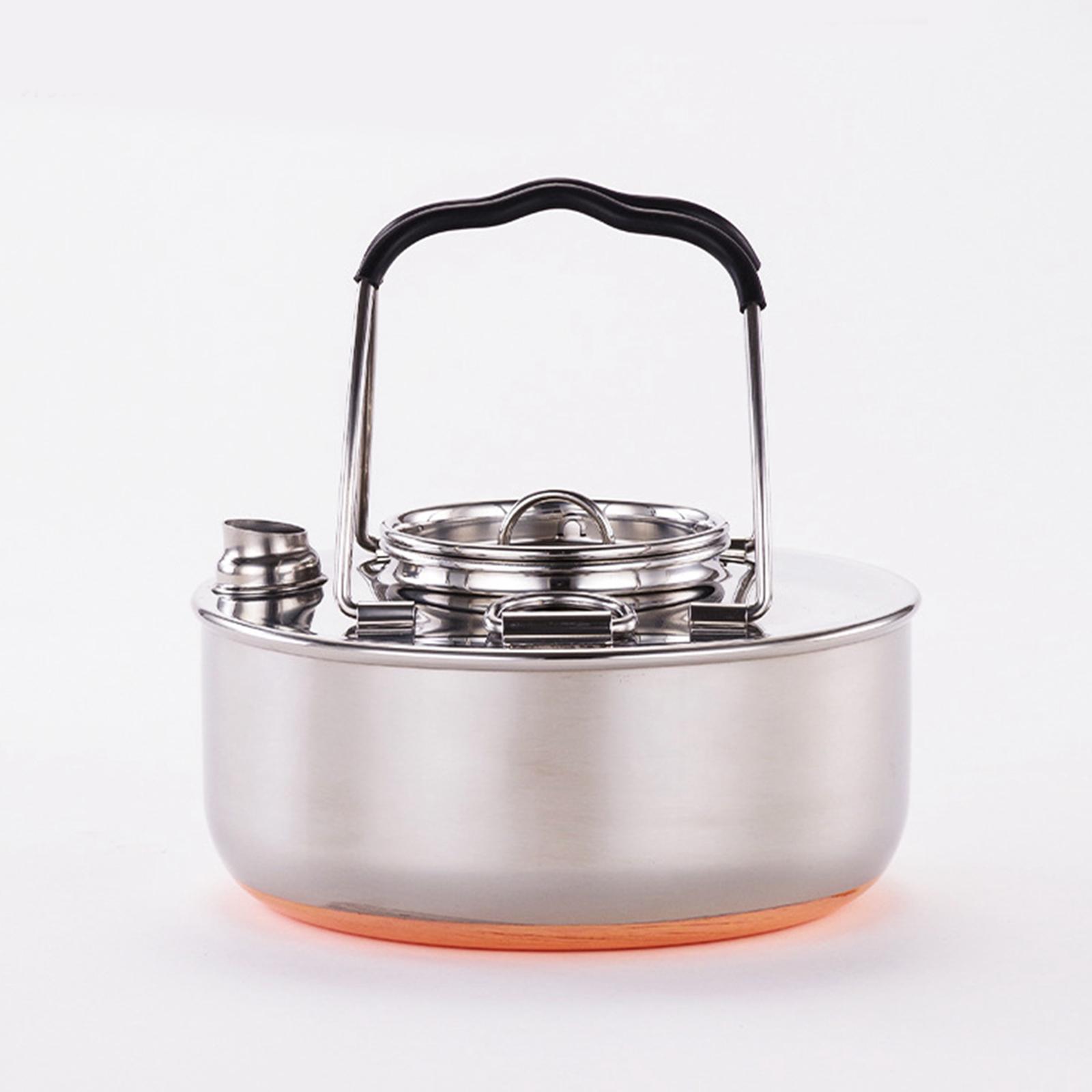 Camping Lightweight Cooking Pot - กาต้มน้ำแบบพกพาสำหรับทำอาหาร หม้อชาแบบน้ำหนักเบาสำหรับบาร์บีคิวกลางแจ้งและการตกปลา