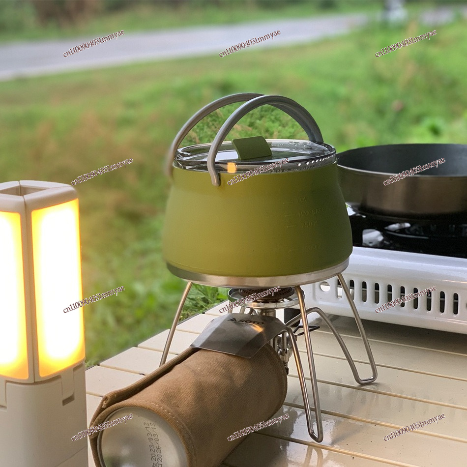 Camping Cooking Open Fire - กาต้มน้ำพับได้แบบซิลิโคนสไตล์อเมริกันสำหรับกิจกรรมกลางแจ้ง พกพาสะดวก ใช้กับเตาไฟกลางแจ้ง ชงกาแฟ ชงชา หม้อพกพาสำหรับทำอาหาร