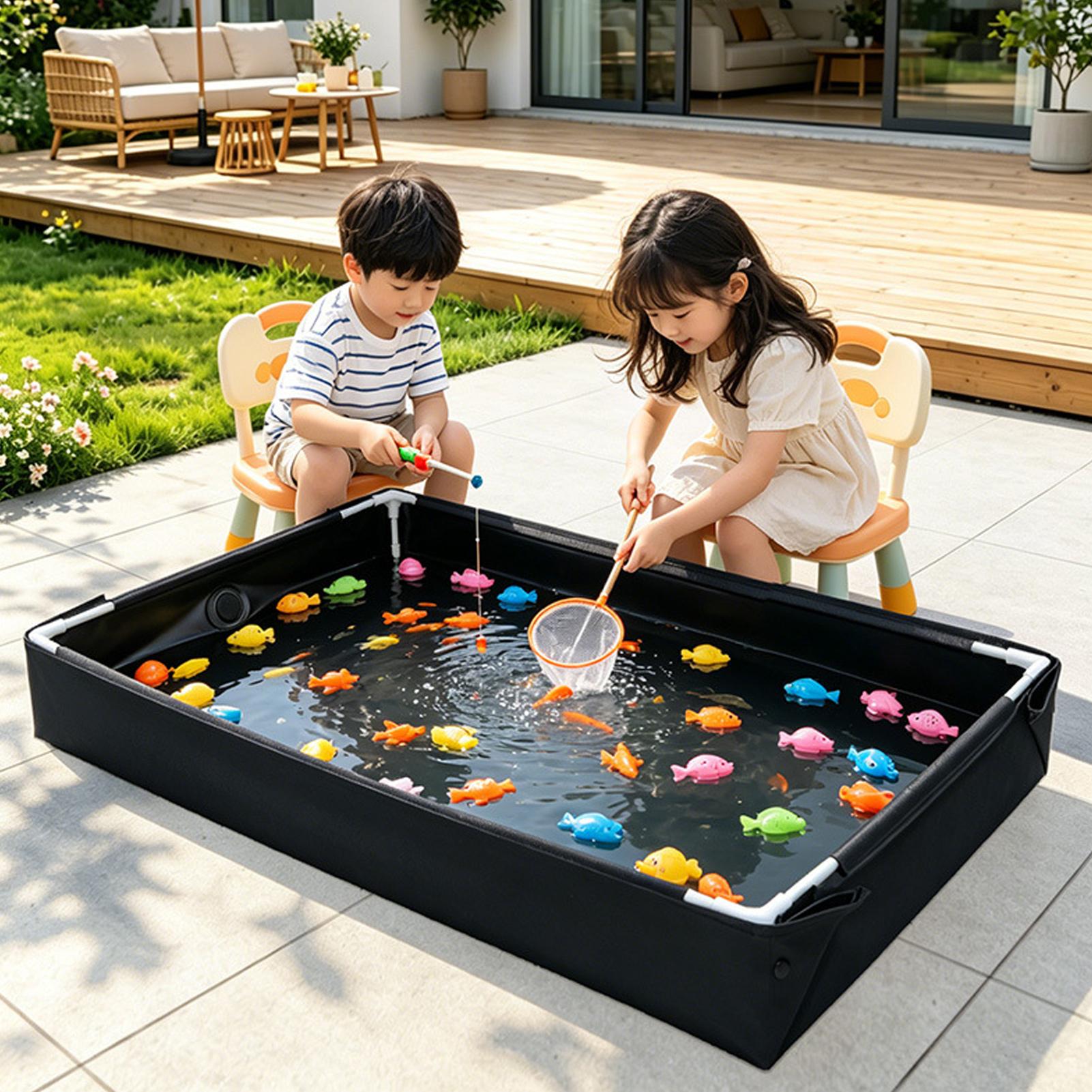 Camping Cooking Table Foldable - กระบะทรายพับได้สำหรับเด็ก โต๊ะเล่นน้ำ 2-in-1 พร้อมที่ระบายน้ำ กล่องทรายและน้ำขนาดใหญ่แบบพกพาสำหรับสนามหลังบ้าน ชายหาด