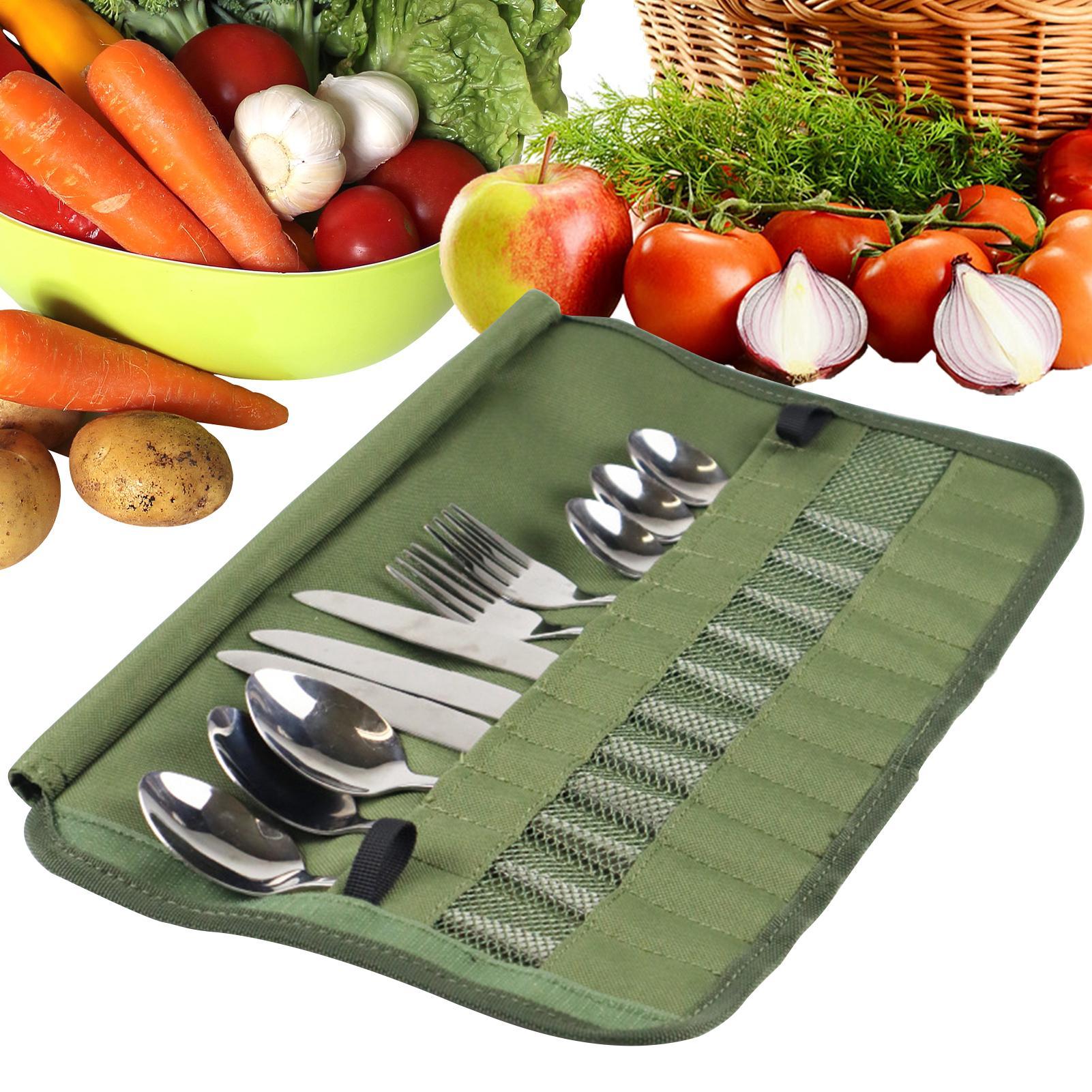 Camping Cooking Utensil Holder - ชุดอุปกรณ์ครัวสำหรับตั้งแคมป์ กระเป๋าเก็บอุปกรณ์ทำครัว ชุดอุปกรณ์ทำอาหารสำหรับเดินทาง กระเป๋าใส่ช้อนส้อมอเนกประสงค์