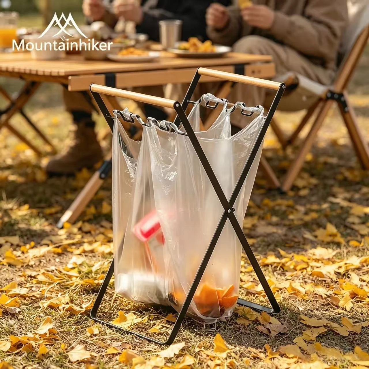 Camping Cooking Utensil Holder - MOUNTAINHIKER ที่วางถุงขยะแบบพับได้ ที่วางถุงขยะในครัว ขาตั้งแบบตั้งพื้น อุปกรณ์ตั้งแคมป์