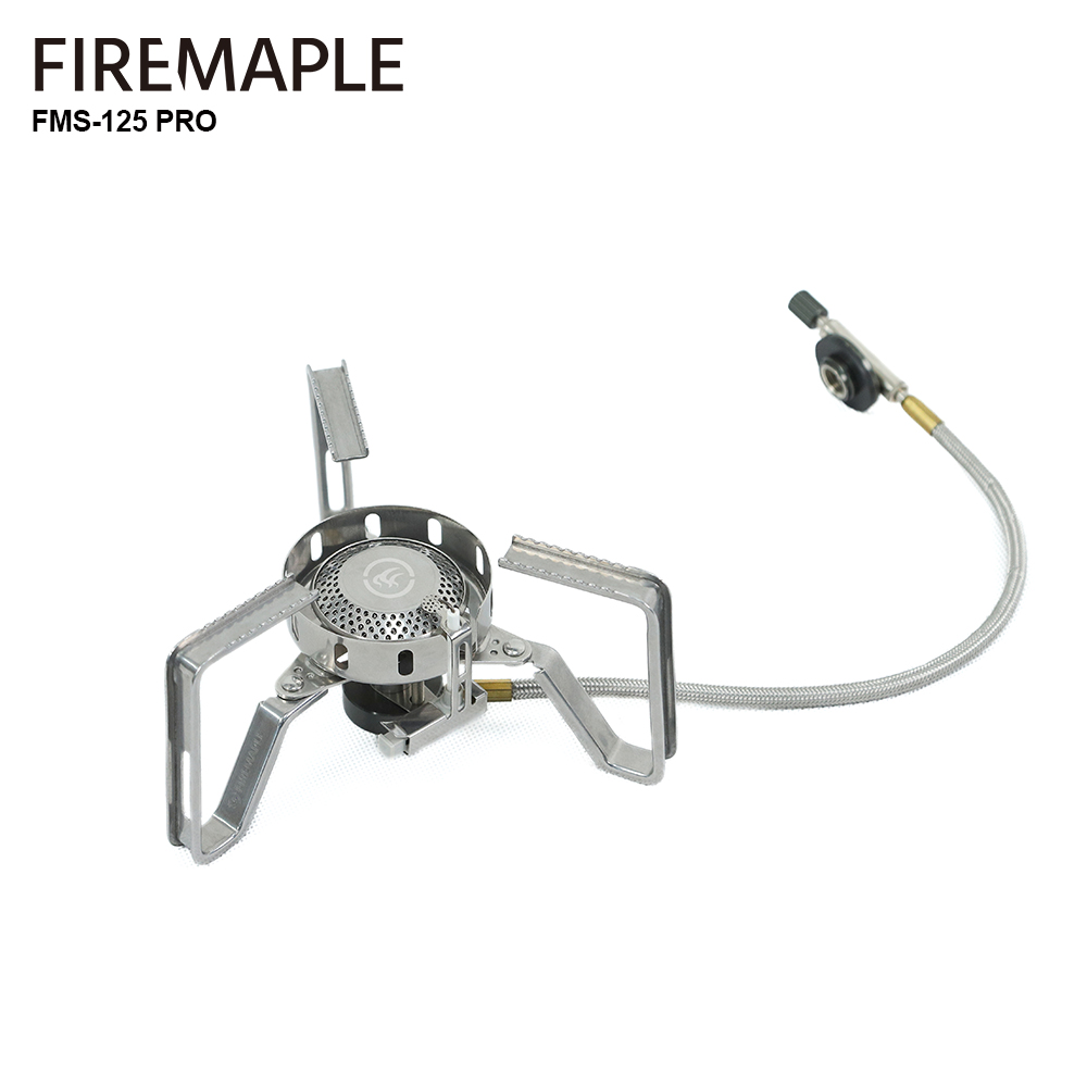 Camping Cooking With Gas - เตากันลมเมเปิ้ลแบ่งเตาแก๊ส3240W เดินป่ากลางแจ้งตั้งแคมป์พร้อมอุปกรณ์จุดระเบิด FMS-125PRO น้ำหนักเบา