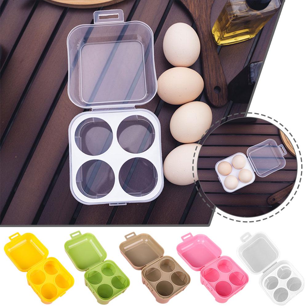Camping Cooking Utensil Holder - กล่องเก็บไข่แบบ 4 ช่อง กล่องใส่ไข่แบบพกพาสำหรับตั้งแคมป์กลางแจ้ง ปิกนิก กล่องใส่ไข่