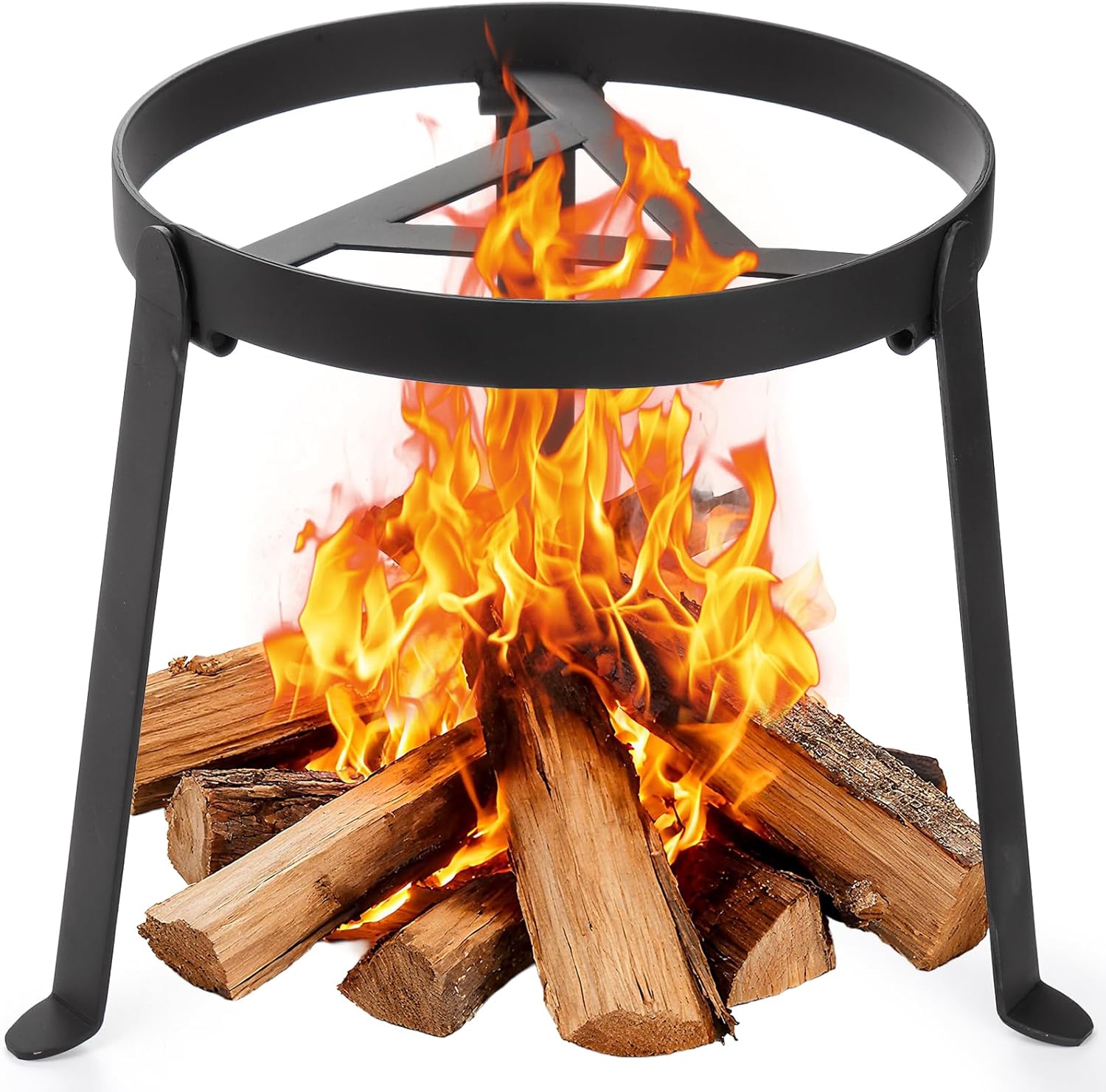 Camping Cooking Open Fire - ขาตั้งเตาแคมป์แบบพับได้, ขาตั้งย่างแบบพับได้สำหรับทำอาหารบนเตาไฟ, ขาตั้งแบบแข็งแรงทนทานสำหรับหม้อเหล็กหล่อแบบดัตช์โอเว่น