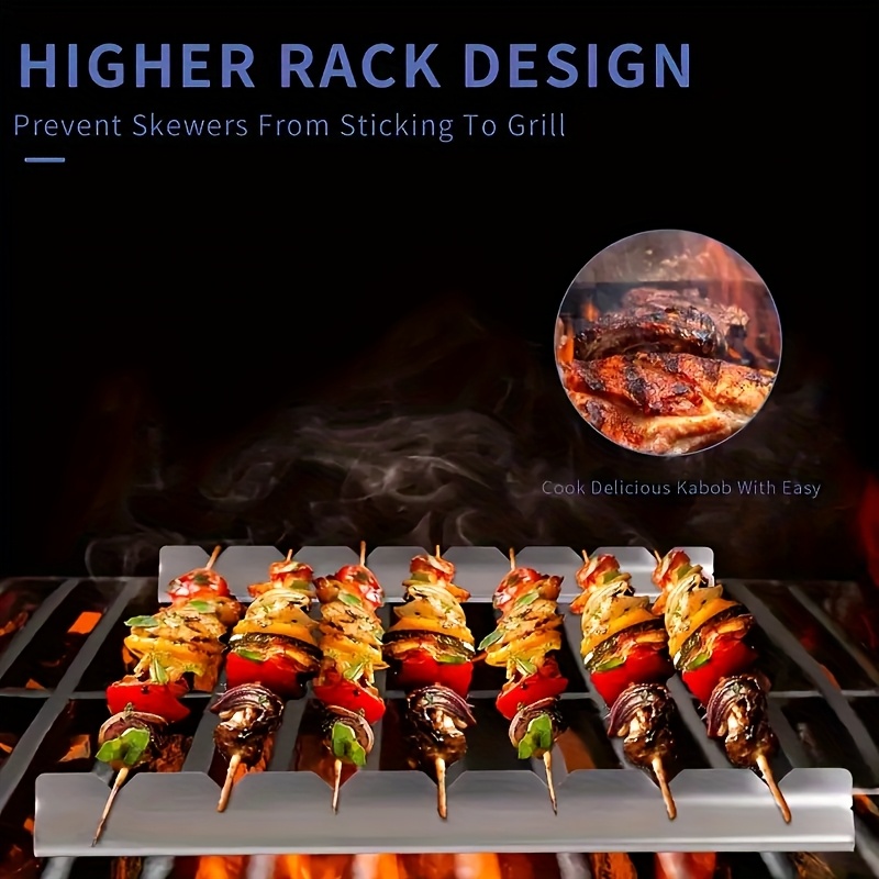 Camping Cooking Utensil Holder - ที่วางเคบับ 2 ชิ้น ที่ยึดไม้เสียบเคบับ อเนกประสงค์ เหมาะสำหรับบาร์บีคิว