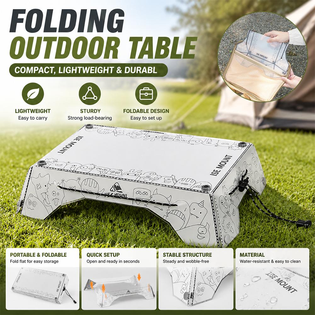 Camping Cooking Lightweight - โต๊ะพับได้อเนกประสงค์แบบพกพา PP น้ำหนักเบา โต๊ะปิกนิก โต๊ะเดินทาง โต๊ะรถบ้าน