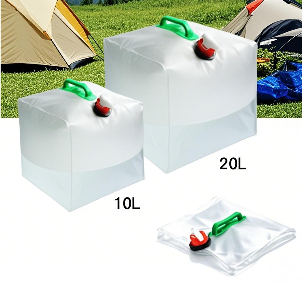 Camping Cooking Pot Large - ถุงน้ําพับกลางแจ้งขนาดใหญ่ความจุถุงน้ําแบบพกพาอุปกรณ์ตั้งแคมป์ถังพลาสติกภาชนะขนาดใหญ่กาต้มน้ํา