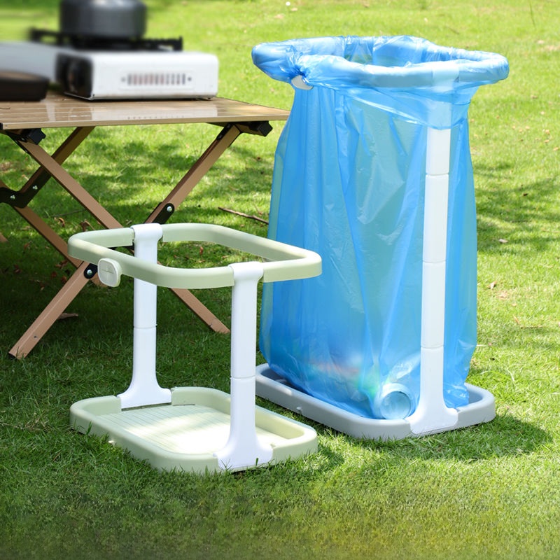 Camping Cooking Utensil Holder - ขาตั้งถุงขยะพกพาสำหรับใช้งานกลางแจ้ง สำหรับตั้งแคมป์ ปิกนิก บาร์บีคิว โครงพลาสติกสำหรับถุงขยะ ใช้ในบ้าน