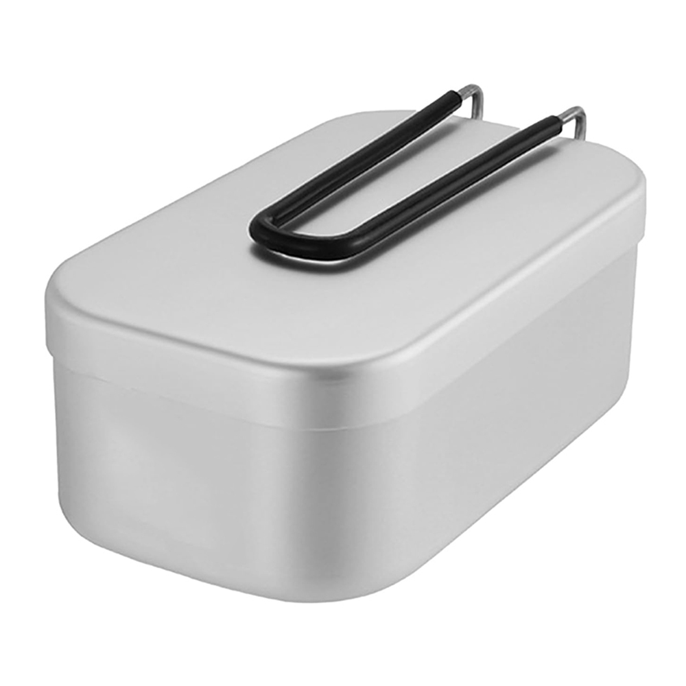 Camping Cooking Utensils Kit - 800ML อลูมิเนียมกล่องอาหารกลางวันกลางแจ้ง Camping เครื่องครัวบนโต๊ะอาหารพับจับกล่องปิคนิคทําอาหารกล่อง Bento สําหรับเดินป่า