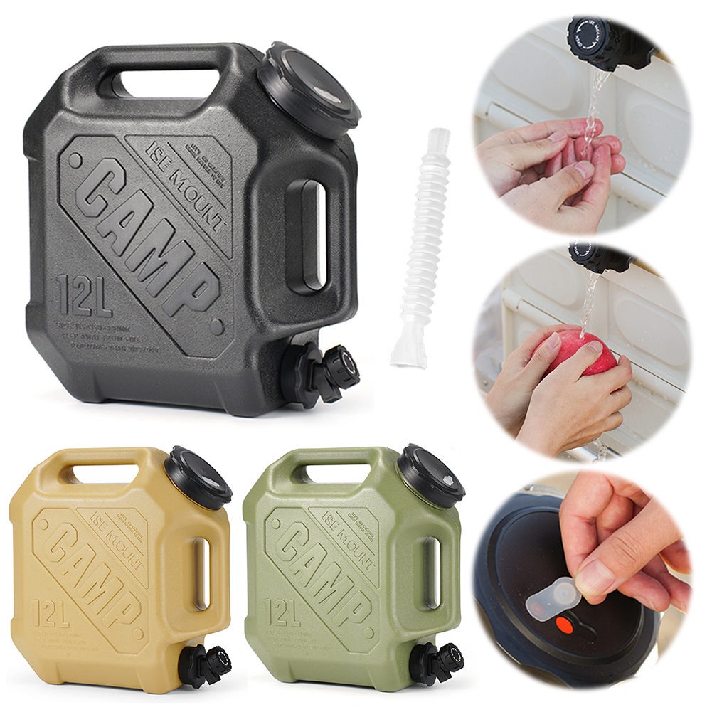 Camping Cooking Pot Large - เหยือกน้ำสำหรับตั้งแคมป์ขนาด 12 ลิตร พร้อมก๊อกน้ำ ถังเก็บน้ำความจุขนาดใหญ่ สำหรับยานพาหนะ