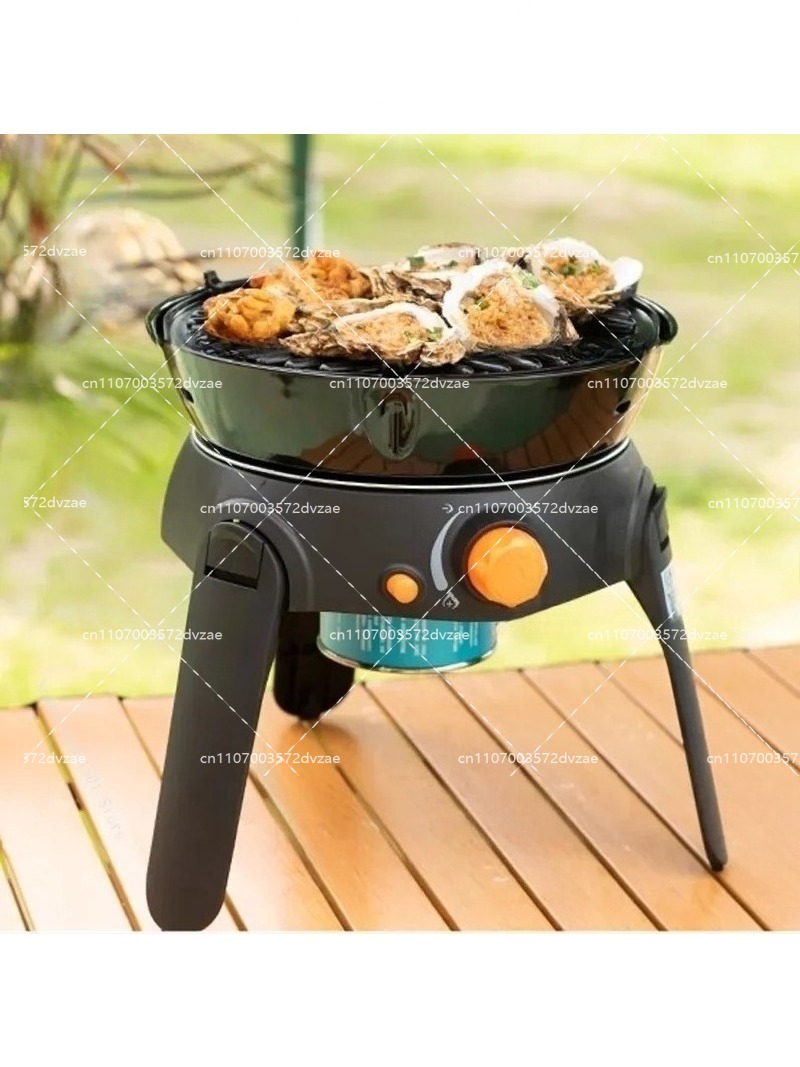 Camping Cooking With Gas - เตาแก๊สอเนกประสงค์สำหรับตั้งแคมป์ ปิ้งย่าง 6 ชิ้น อุปกรณ์ทำอาหารพับได้สำหรับปิกนิก ใช้ต้มน้ำชาและย่าง
