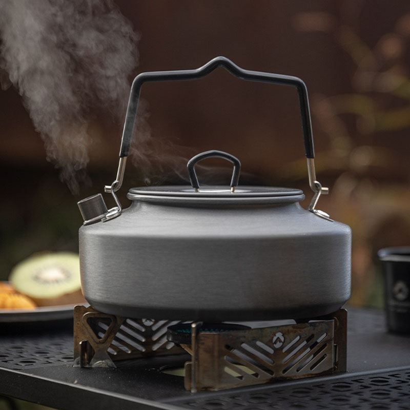 Camping Cooking Kettle - S2000 กาต้มน้ำสำหรับตั้งแคมป์สำหรับทำอาหารกลางแจ้ง, ต้มน้ำ, ชงชาและกาแฟ อุปกรณ์ตั้งแคมป์แบบพกพา, กาน้ำชาอะลูมิเนียมอัลลอยด์