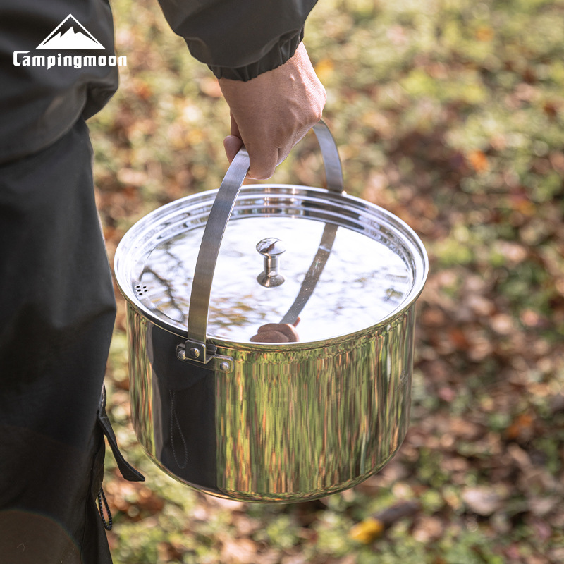 Camping Cooking Pot Large - CAMPINGMOON CC-24 หม้อสแตนเลสความจุขนาดใหญ่ 5.9 ลิตร สำหรับทำอาหาร
