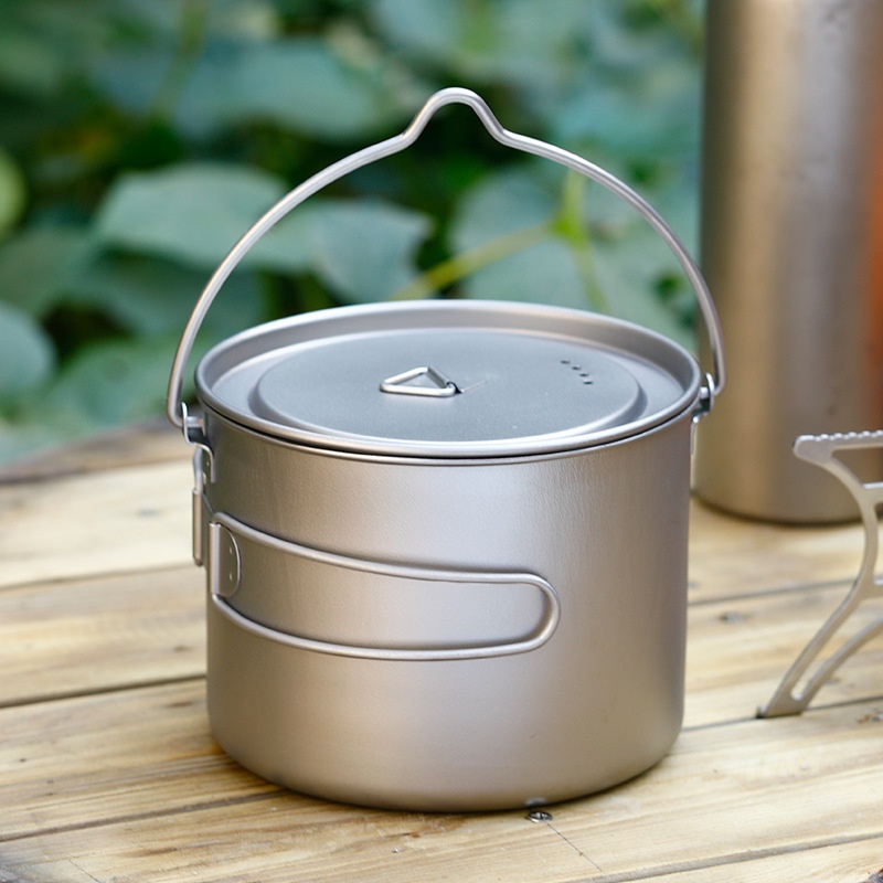 Camping Cooking Pot Large - หม้อซุปแขวนกลางแจ้งความจุขนาดใหญ่แคมป์ปิ้งปิกนิกแบบพกพาเครื่องทำน้ำร้อนอุปกรณ์ทำอาหาร