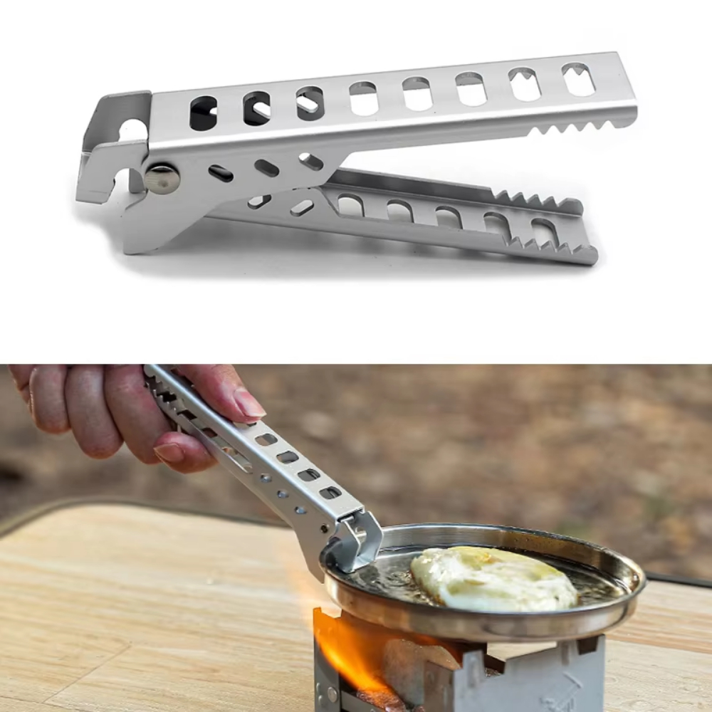 Camping Cooking Utensil Holder - ที่จับหม้ออลูมิเนียมกันความร้อนแบบพกพาสำหรับตั้งแคมป์ อุปกรณ์ครัวสำหรับทำอาหาร