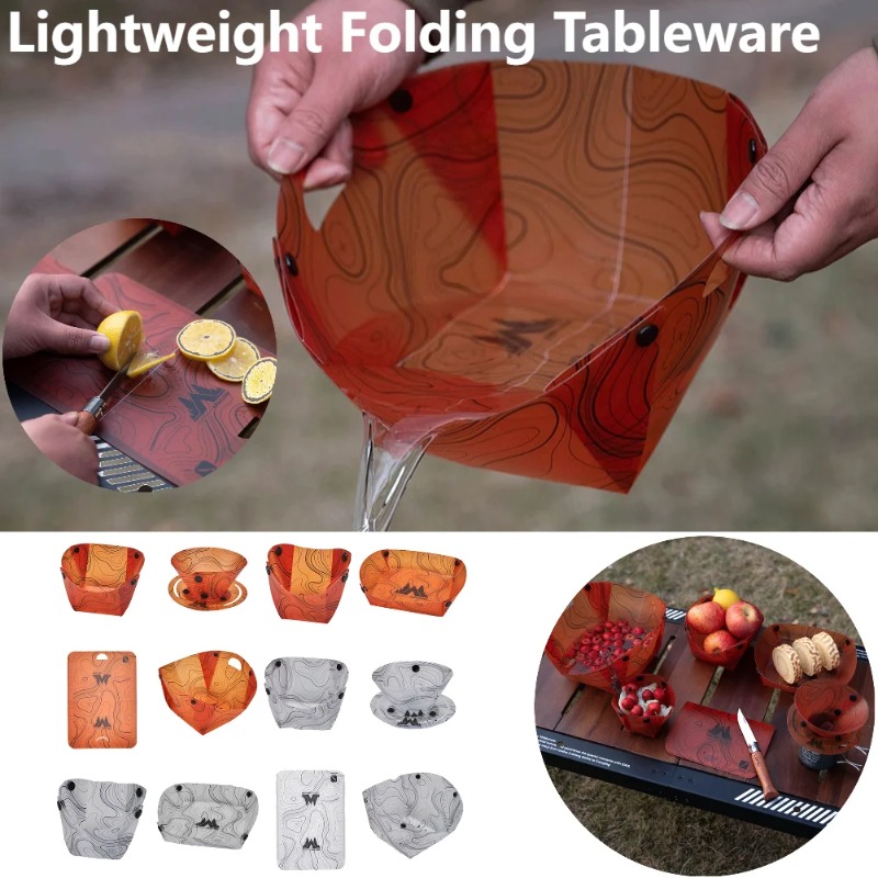 Camping Cooking Kit - พับบนโต๊ะอาหารแบบพกพาชามจานชามกาแฟกรองทนความร้อนชุดจานชาม Camp อุปกรณ์ทําอาหาร