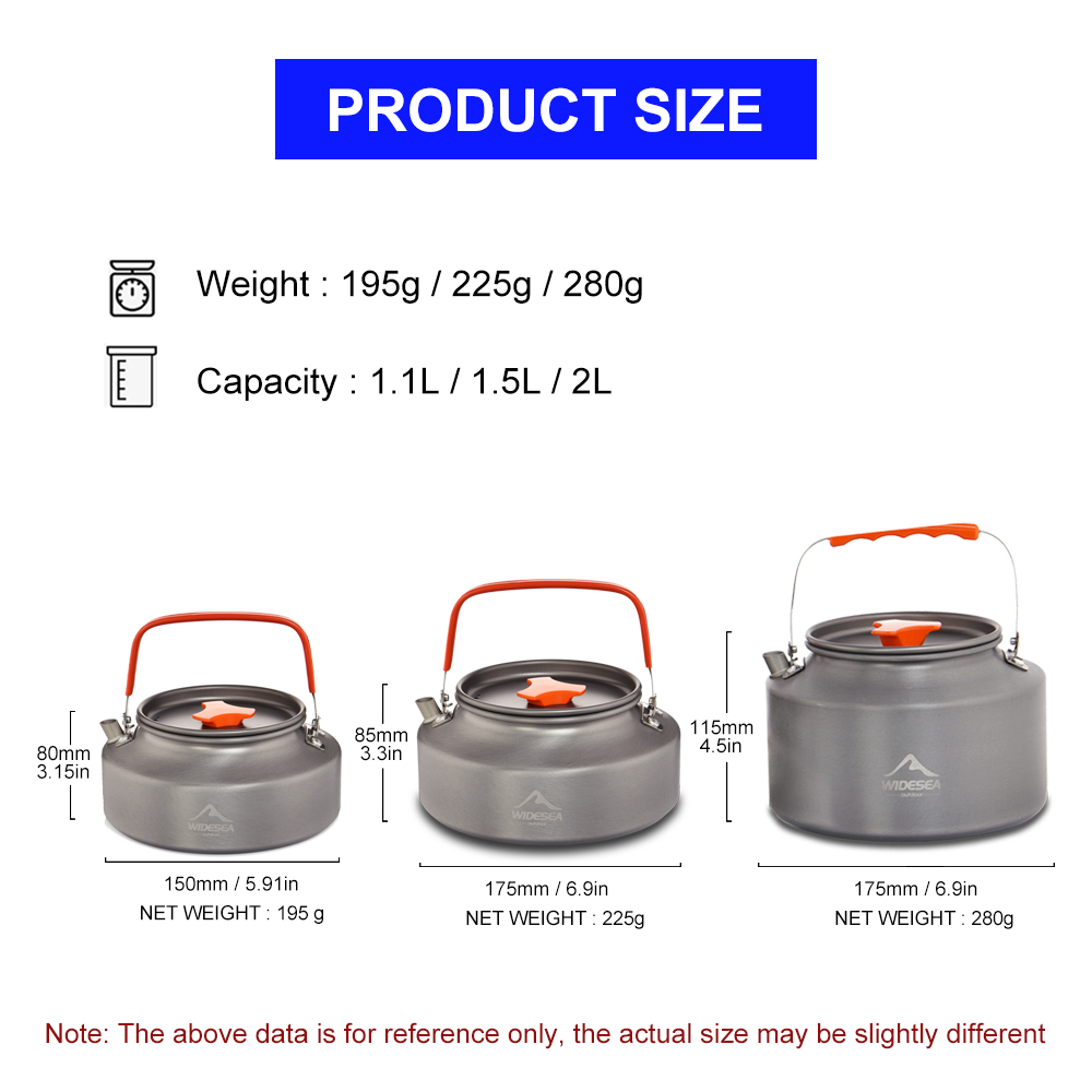 Widesea 1.1L 2L1.5L Camping กา - Camping Cooking Kit บทวิจารณ์และราคา