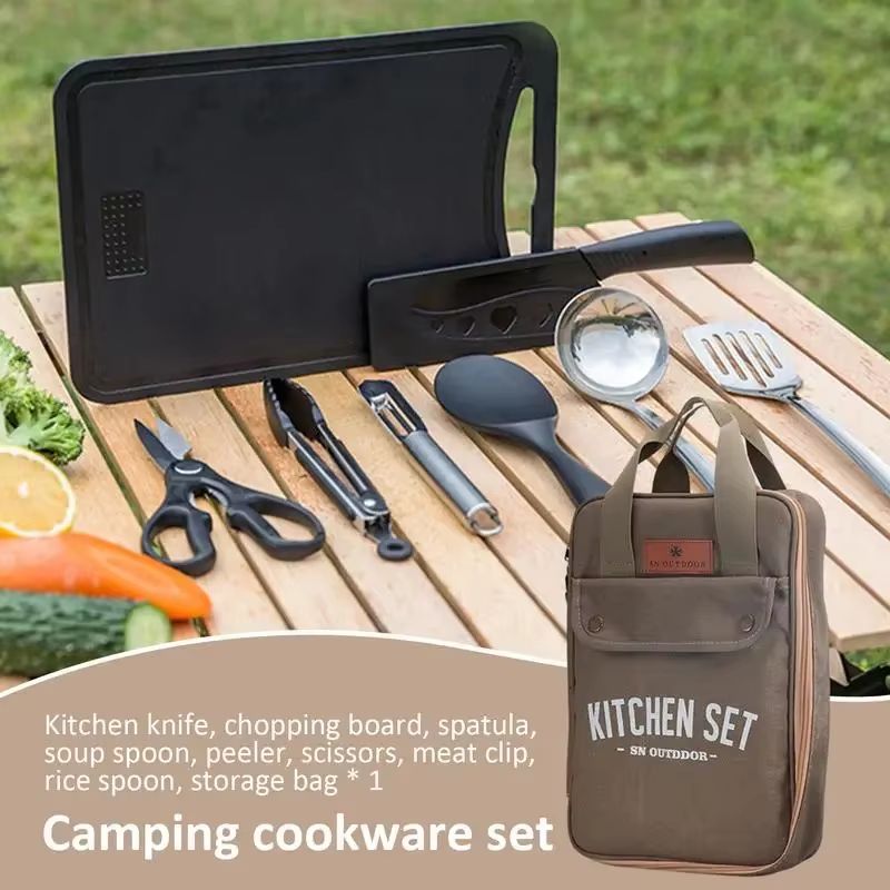 ชุดเครื่องครัวแคมป์ปิ้ง 8 ชิ้น - Camping Cooking Utensils Kit บทวิจารณ์และราคา