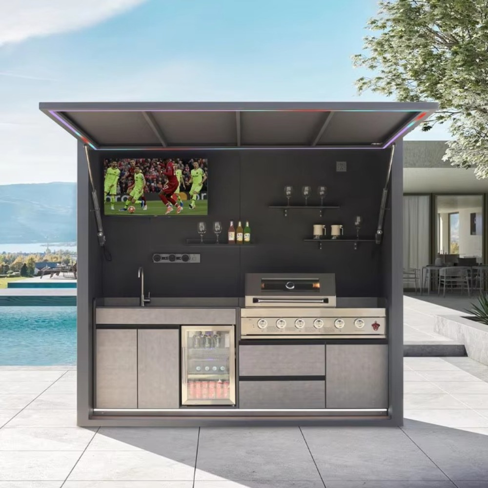 ตู้ครัวบาร์บีคิวอลูมิเนียมสำหร - Camping Cooking Canopy บทวิจารณ์และราคา