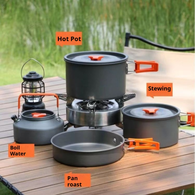 หม้อความจุขนาดใหญ่แบบพกพาสะดวก - Camping Cooking Pot Large บทวิจารณ์และราคา