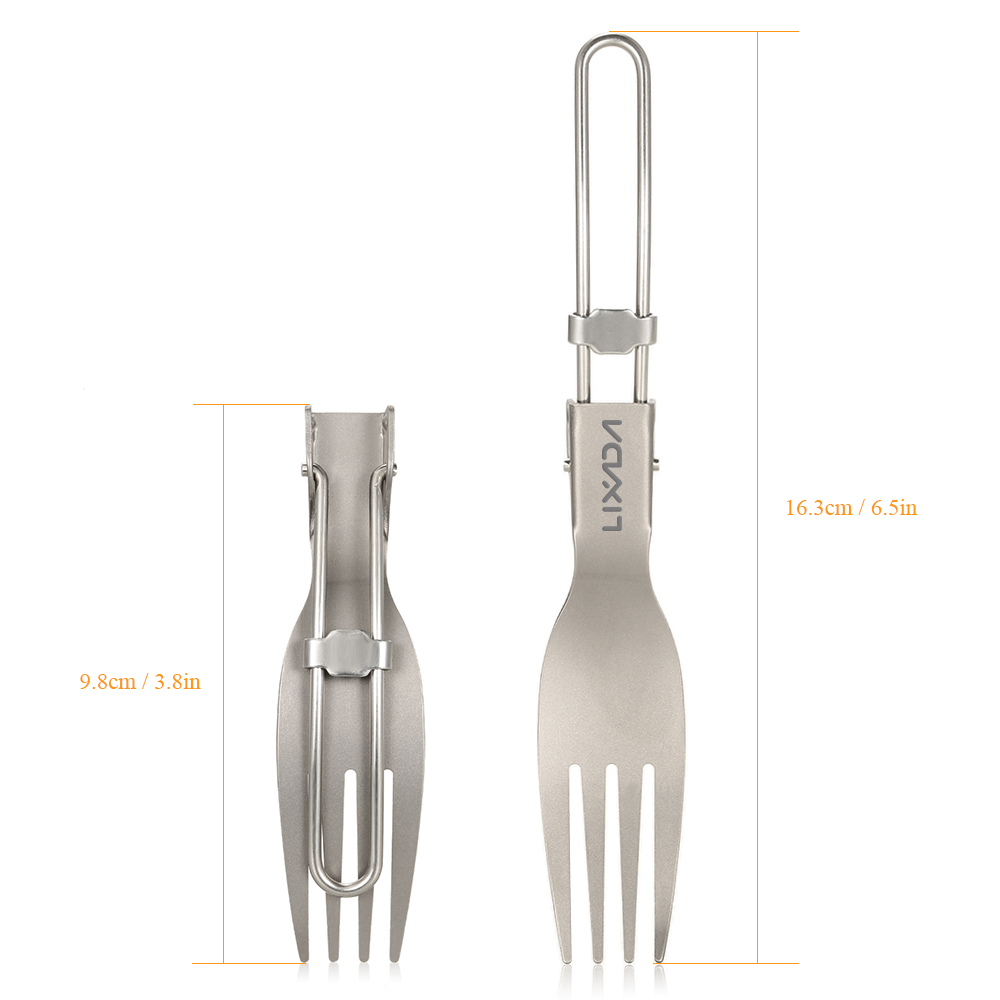 Lixada ไทเทเนียมพับส้อม Ultral - Camping Cooking Utensils Kit บทวิจารณ์และราคา