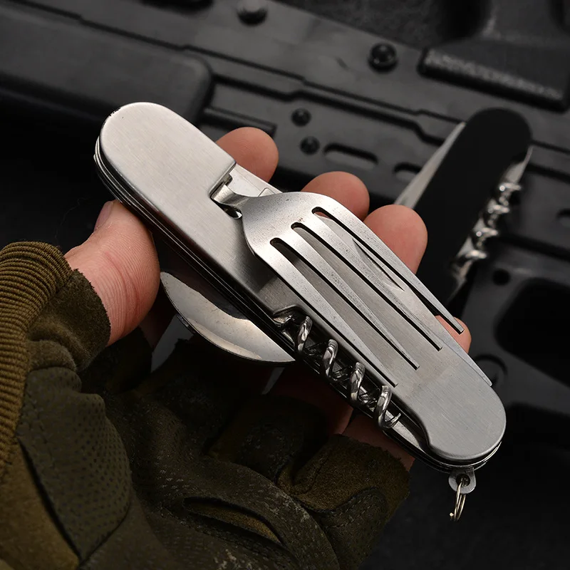 4 in 1 พับบนโต๊ะอาหารที่ถอดออก - Camping Cooking Knife บทวิจารณ์และราคา