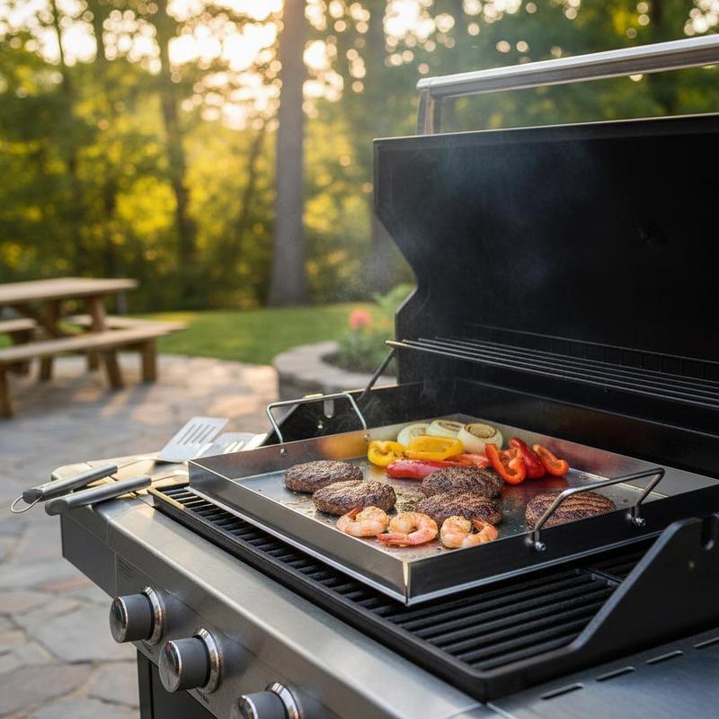 เตาปิ้งย่างแบบแบนขนาด 18x16 นิ - Camping Cooking With Gas บทวิจารณ์และราคา