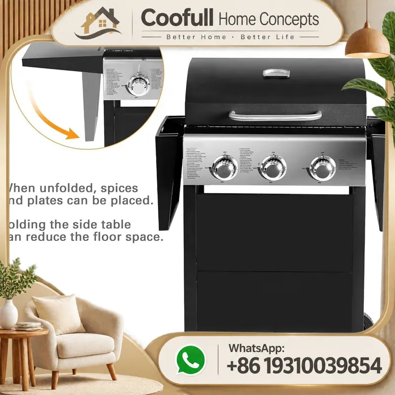 เตาย่างแก๊สโพรเพนพร้อมเตาข้าง  - Camping Cooking Table Foldable บทวิจารณ์และราคา