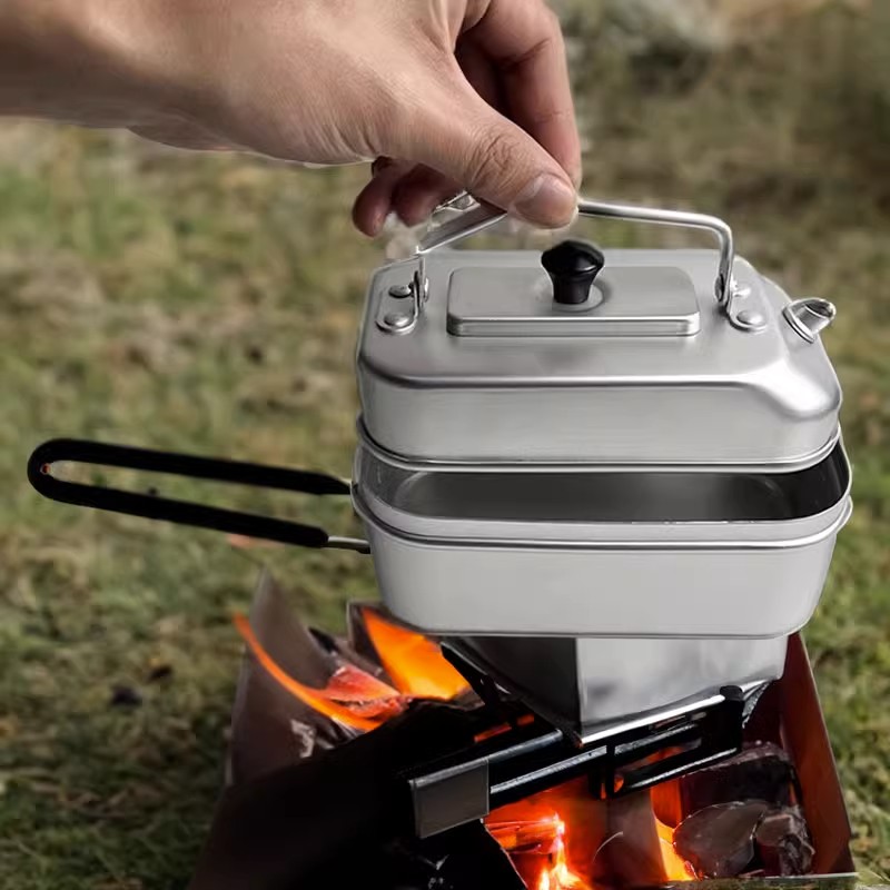กาน้ำชาแบบพกพาสำหรับปิกนิกการต - Camping Cooking Utensils Kit บทวิจารณ์และราคา