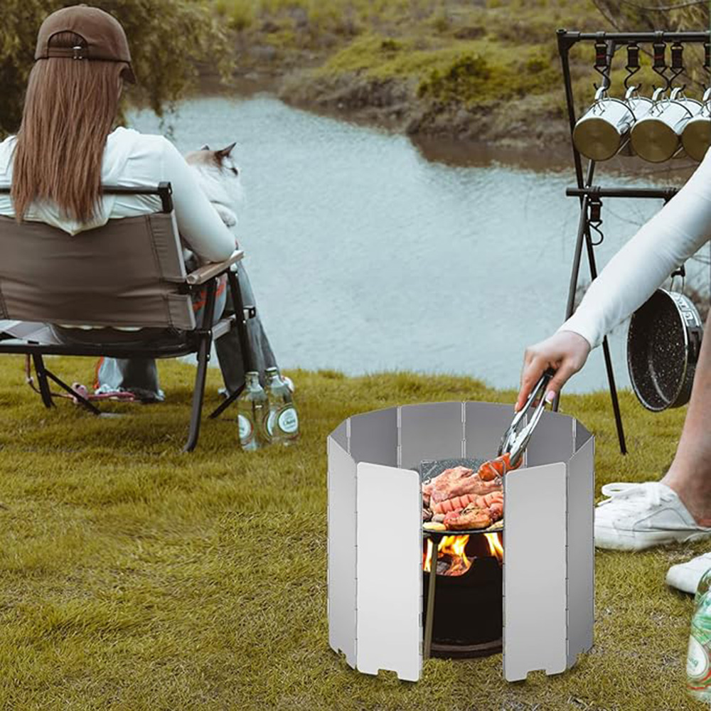 แผ่นบังลมเตาแก๊สพับได้น้ำหนักเ - Camping Cooking Plate บทวิจารณ์และราคา