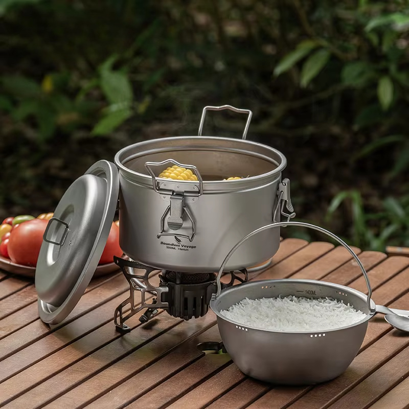 หม้อหุงข้าวสำหรับตั้งแคมป์กลาง - Camping Cooking Pot Large บทวิจารณ์และราคา