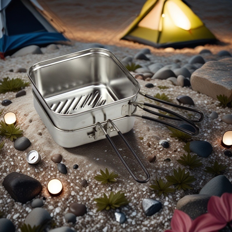 ชุดหม้อทำอาหารกลางแจ้งสแตนเลสส - Camping Lightweight Cooking Pot บทวิจารณ์และราคา
