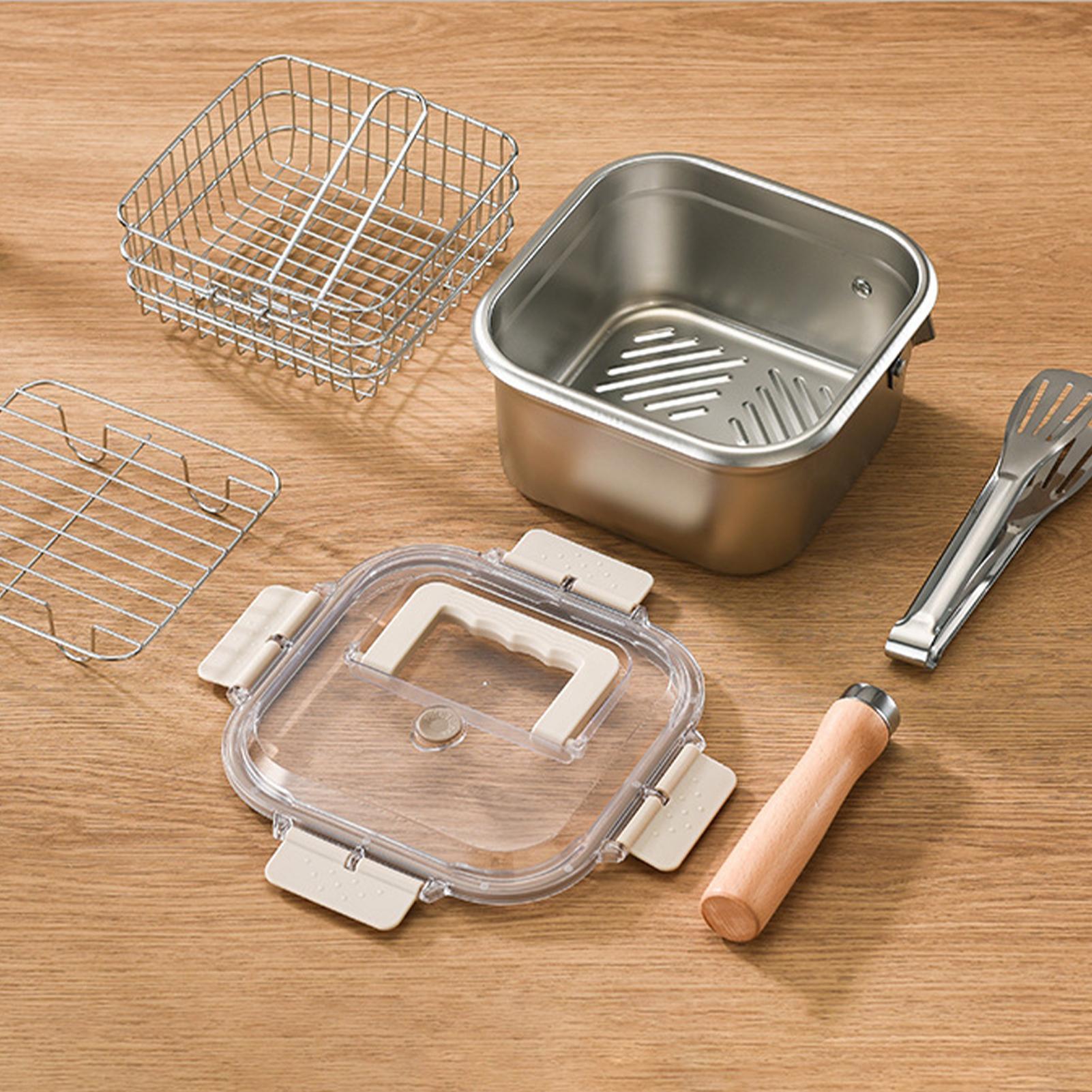 ชุดกระทะทอดแบบลึกทรงสี่เหลี่ยม - Camping Cooking Pot Large บทวิจารณ์และราคา