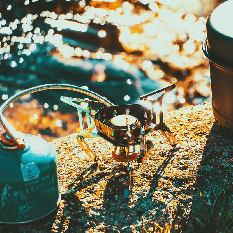 เตาแก๊สพกพาแบบแยกส่วน ป้องกันล - Camping Cooking Gas Canister บทวิจารณ์และราคา