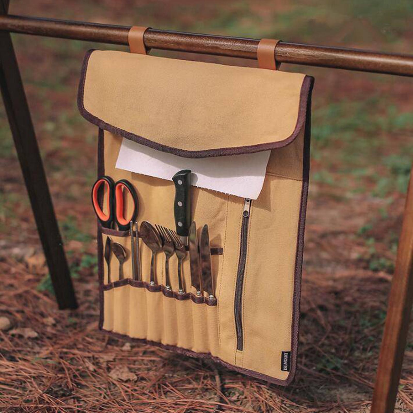 กระเป๋าเก็บอุปกรณ์ครัวแบบม้วนพ - Camping Cooking Utensil Holder บทวิจารณ์และราคา