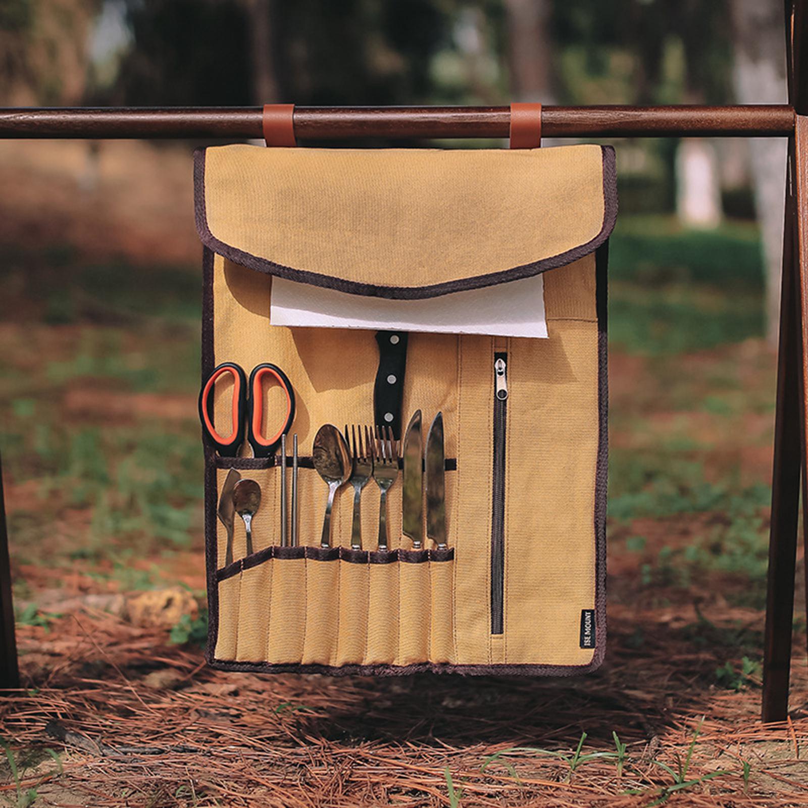 กระเป๋าเก็บอุปกรณ์ครัวแบบม้วนพ - Camping Cooking Utensil Holder บทวิจารณ์และราคา