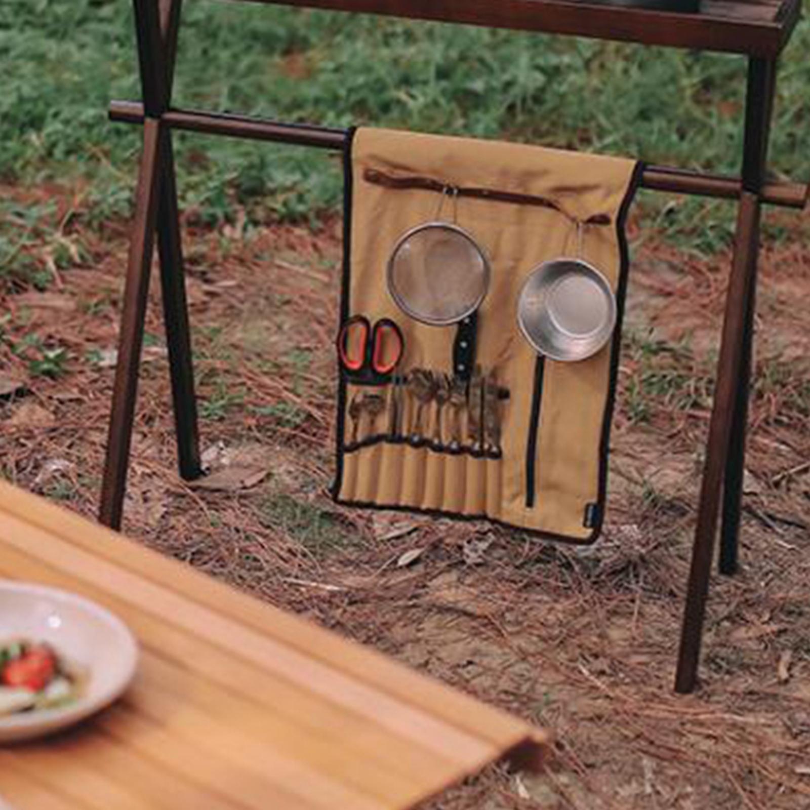 กระเป๋าเก็บอุปกรณ์ครัวแบบม้วนพ - Camping Cooking Utensil Holder บทวิจารณ์และราคา