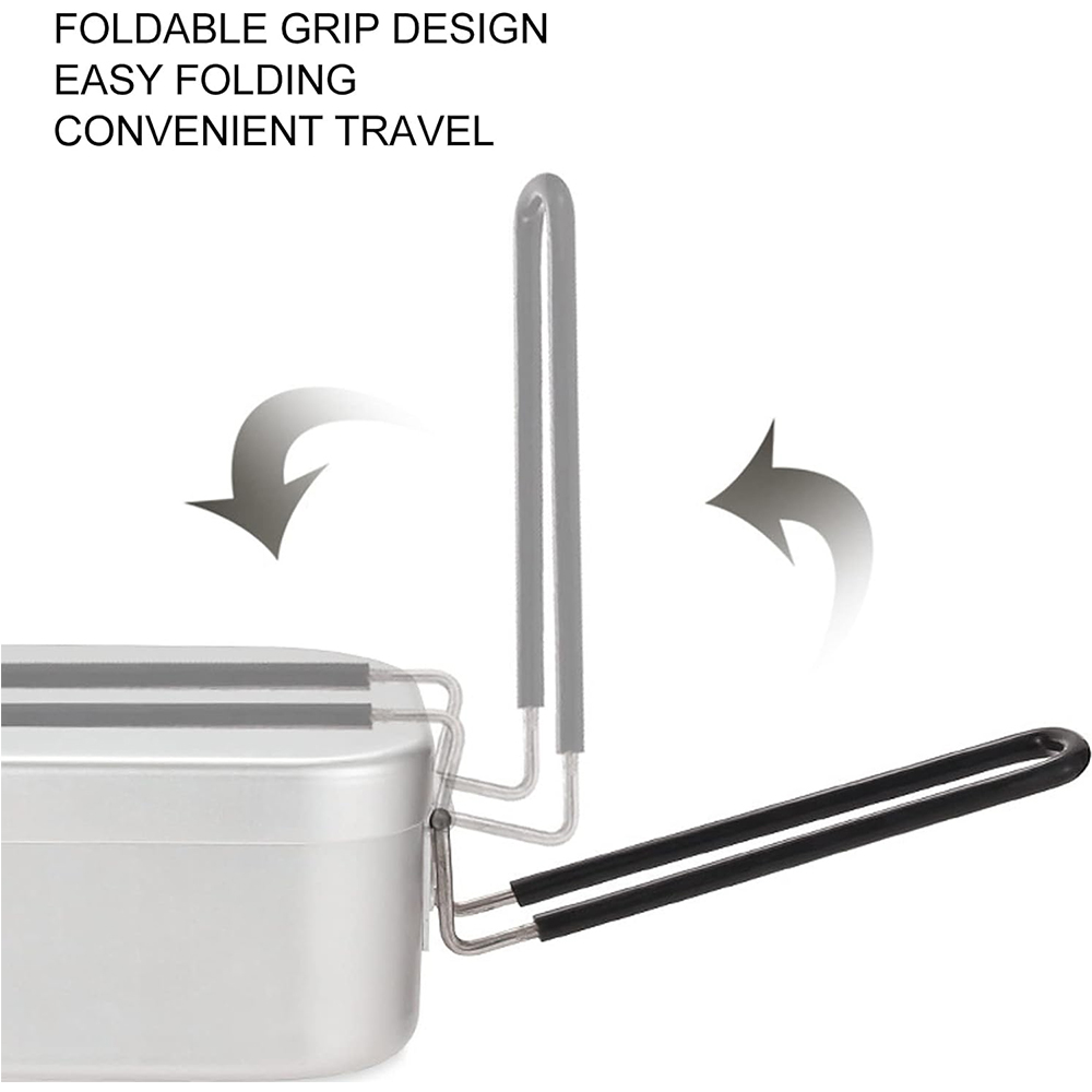 800ML อลูมิเนียมกล่องอาหารกลาง - Camping Cooking Utensils Kit บทวิจารณ์และราคา