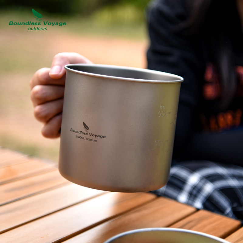 ชุดหม้อด้ามจับพับได้ไทเทเนียมบ - Camping Lightweight Cooking Pot บทวิจารณ์และราคา