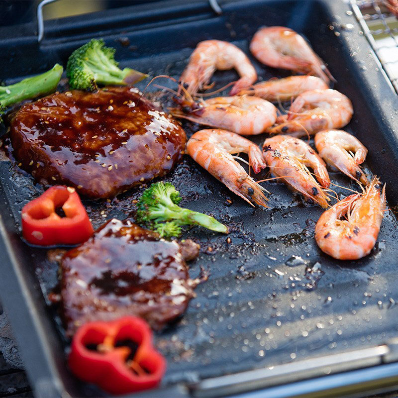 กระทะย่างทรงสี่เหลี่ยมหนาสำหรั - Camping Cooking Sets บทวิจารณ์และราคา