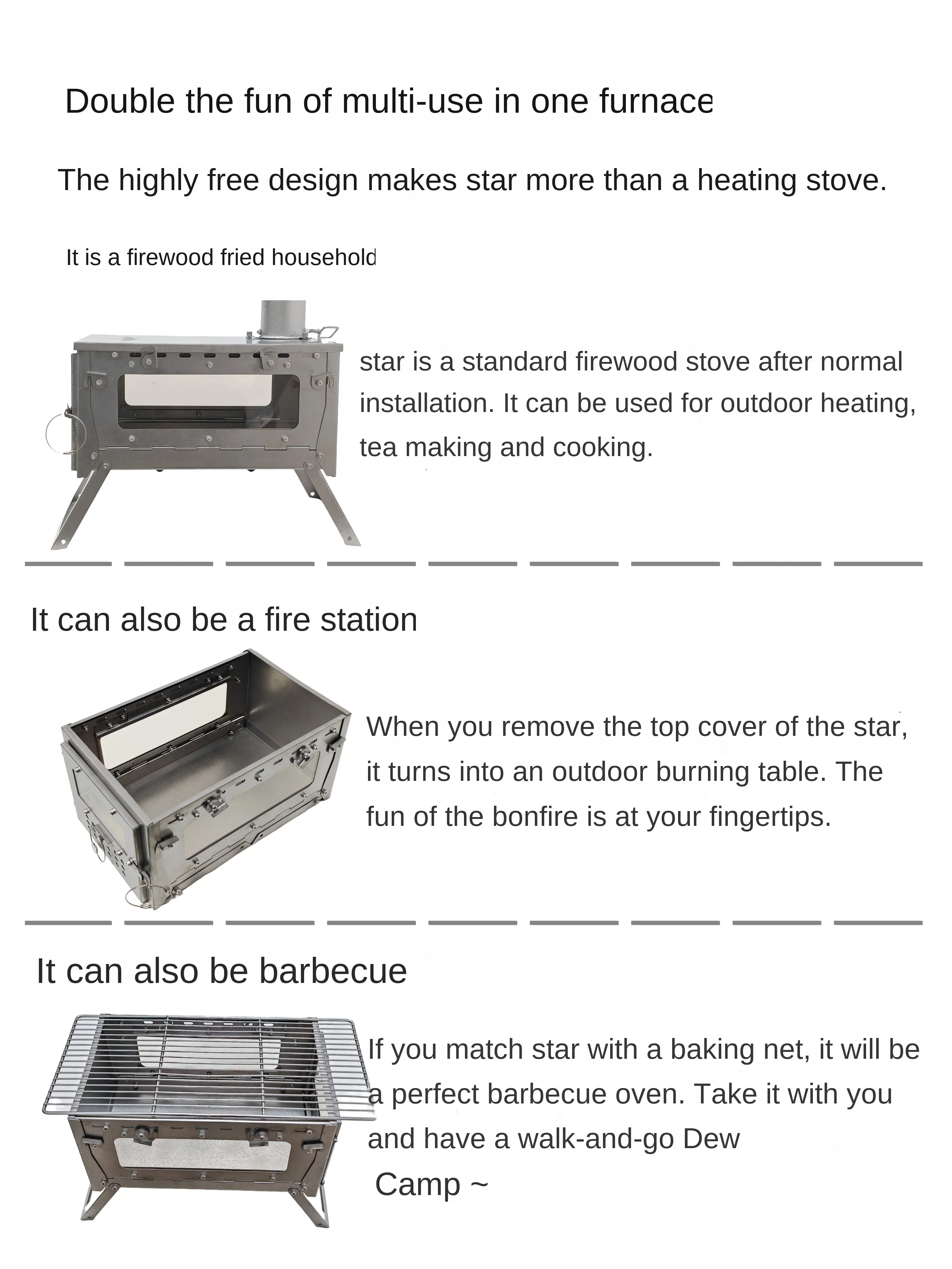 WT Star Ti ไทเทเนียมพับเตาฟืนเ - Camping Cooking Lightweight บทวิจารณ์และราคา