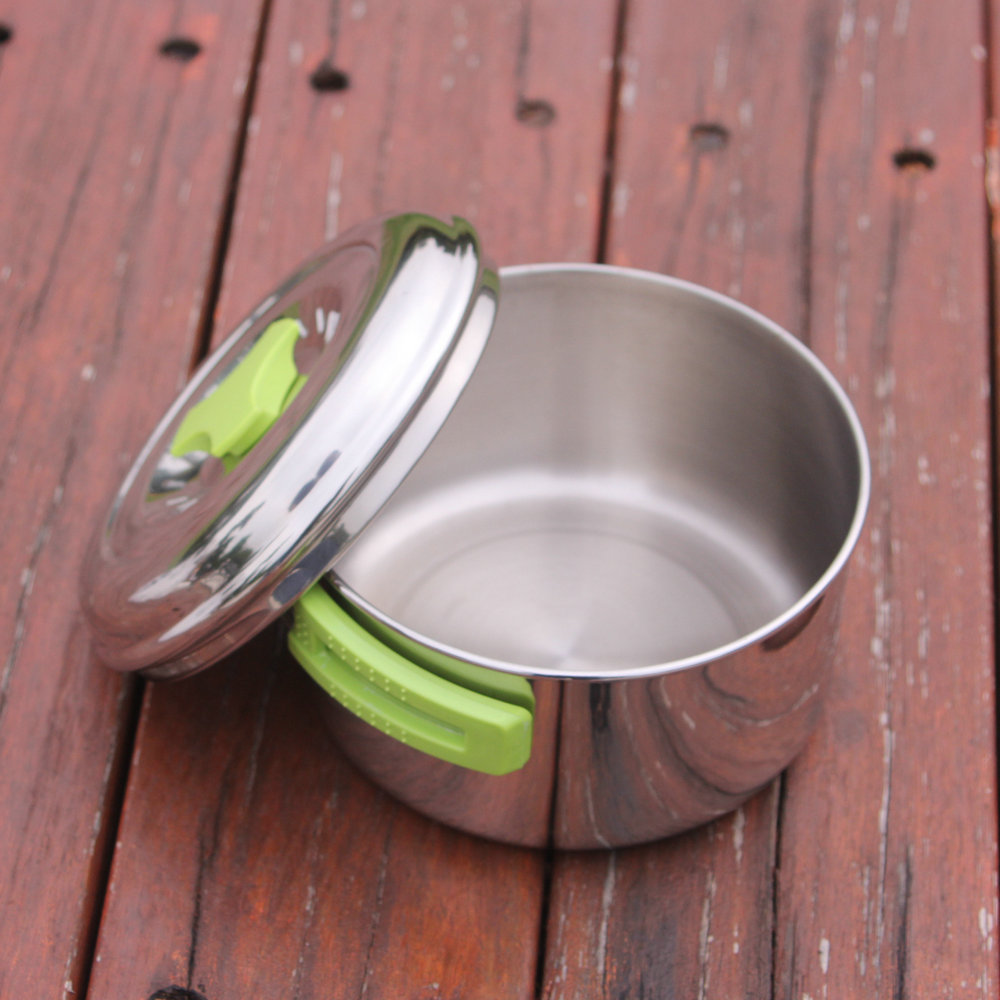 แคมป์ปิ้งหม้อสแตนเลสน้ําหนักเบ - Camping Lightweight Cooking Pot บทวิจารณ์และราคา
