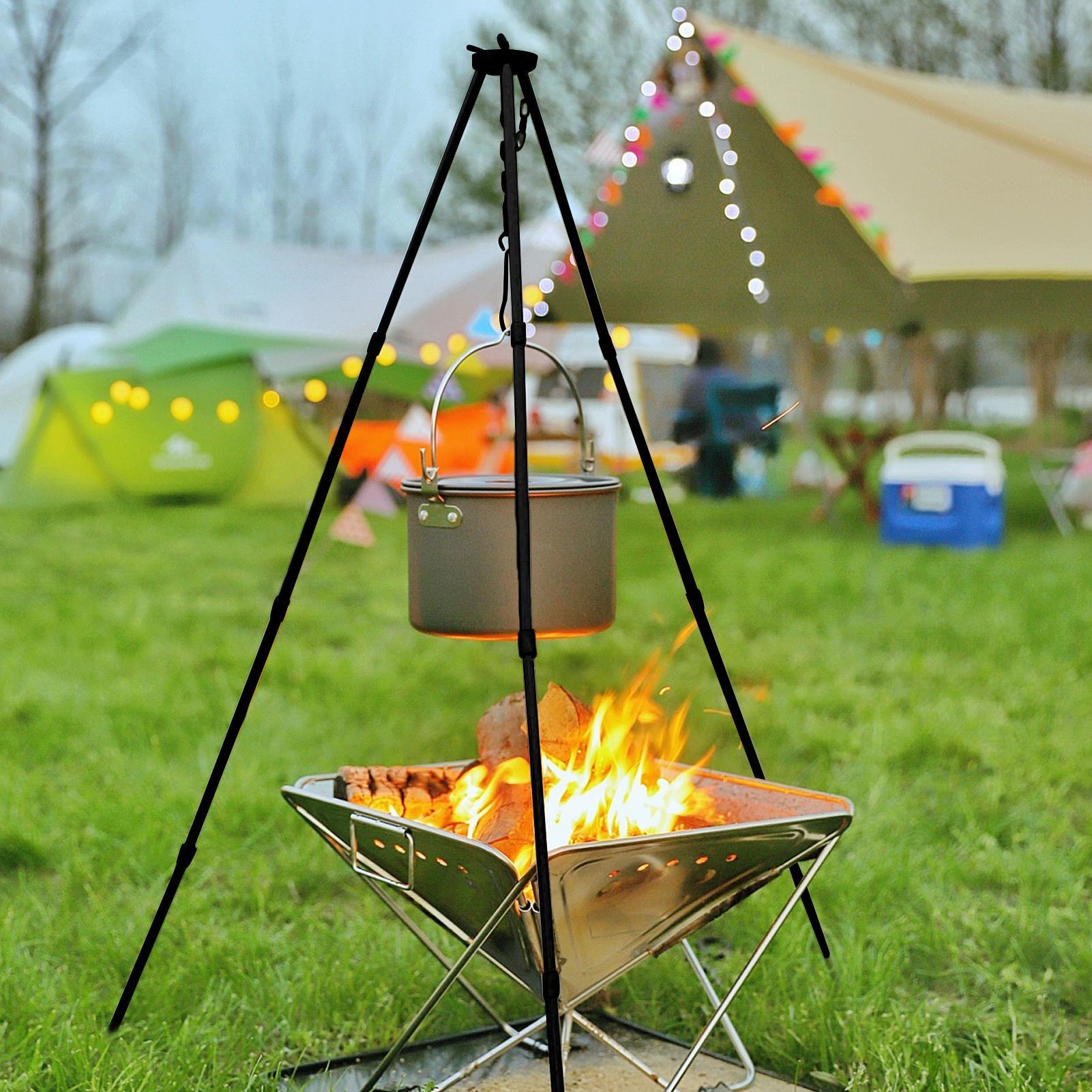 ขาตั้งเตาไฟกลางแจ้งแบบพกพาขนาด - Camping Cooking Pot Large บทวิจารณ์และราคา