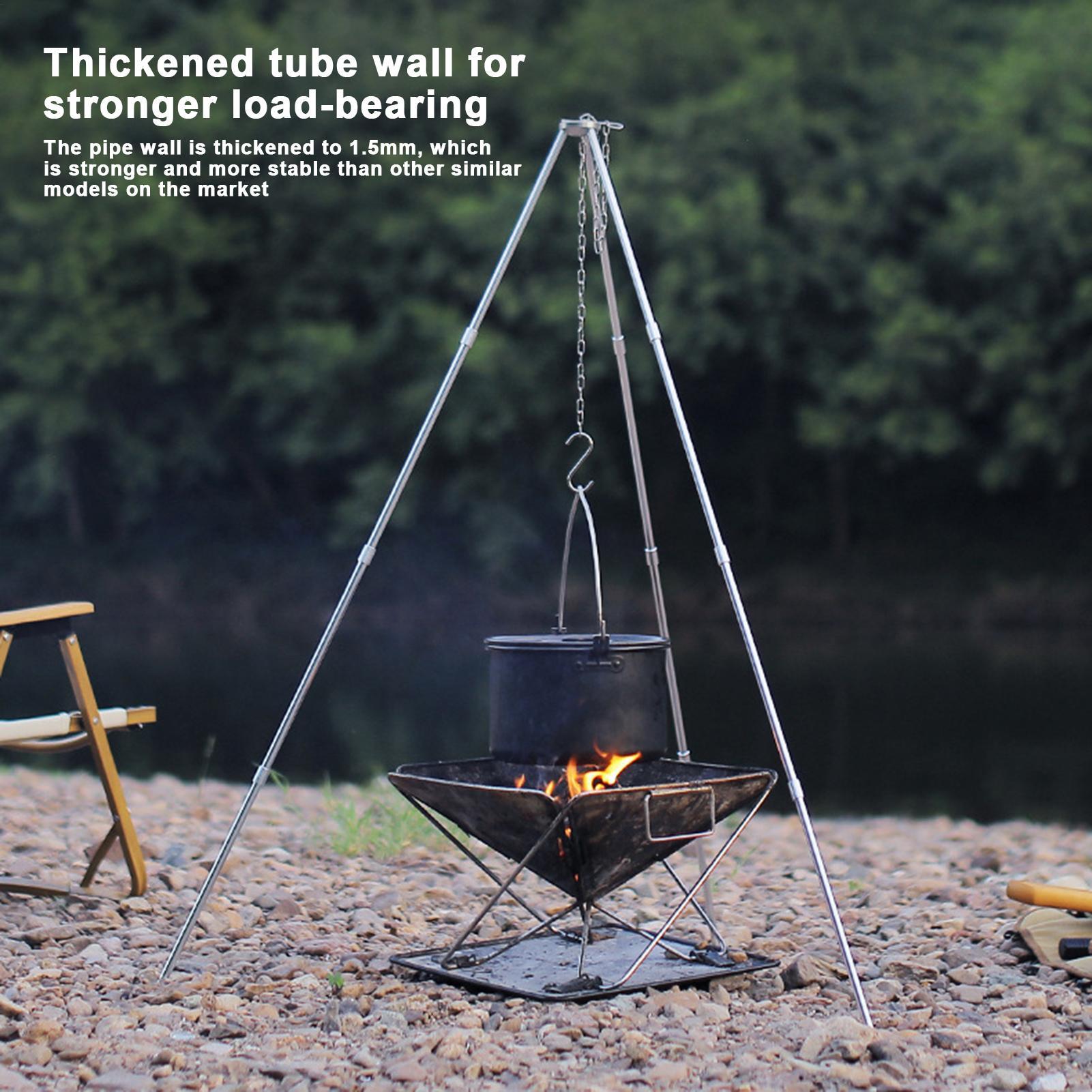 ขาตั้งเตาไฟกลางแจ้งแบบพกพาขนาด - Camping Cooking Pot Large บทวิจารณ์และราคา