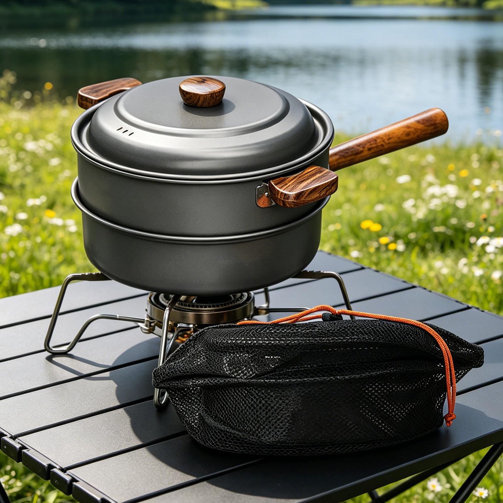 หม้อแคมป์ปิ้งแบบพกพาขนาดใหญ่ น - Camping Cooking Pot Large บทวิจารณ์และราคา