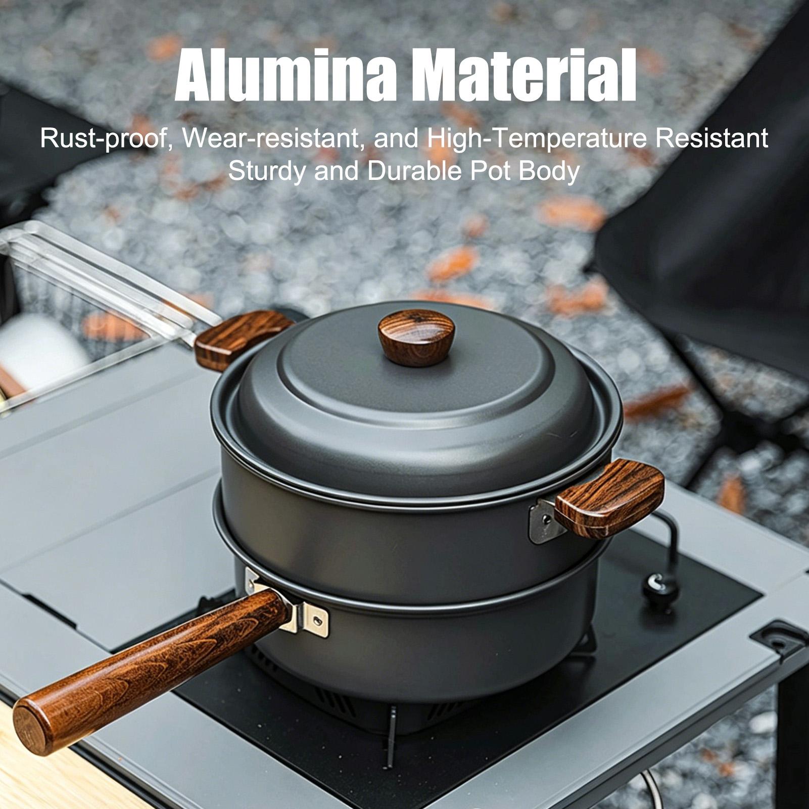 หม้อแคมป์ปิ้งแบบพกพาขนาดใหญ่ น - Camping Cooking Pot Large บทวิจารณ์และราคา