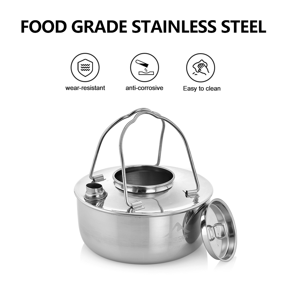 เครื่องครัวสแตนเลสแบบมีรูสั้นส - Camping Cooking Kettle บทวิจารณ์และราคา