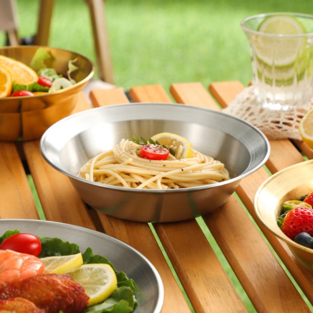 ชุดช้อนส้อมสแตนเลส จานและชาม ช - Camping Cooking Plate บทวิจารณ์และราคา