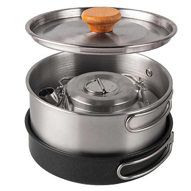 ชุดเครื่องครัวแคมป์ปิ้งสแตนเลส - Camping Cooking Kettle บทวิจารณ์และราคา