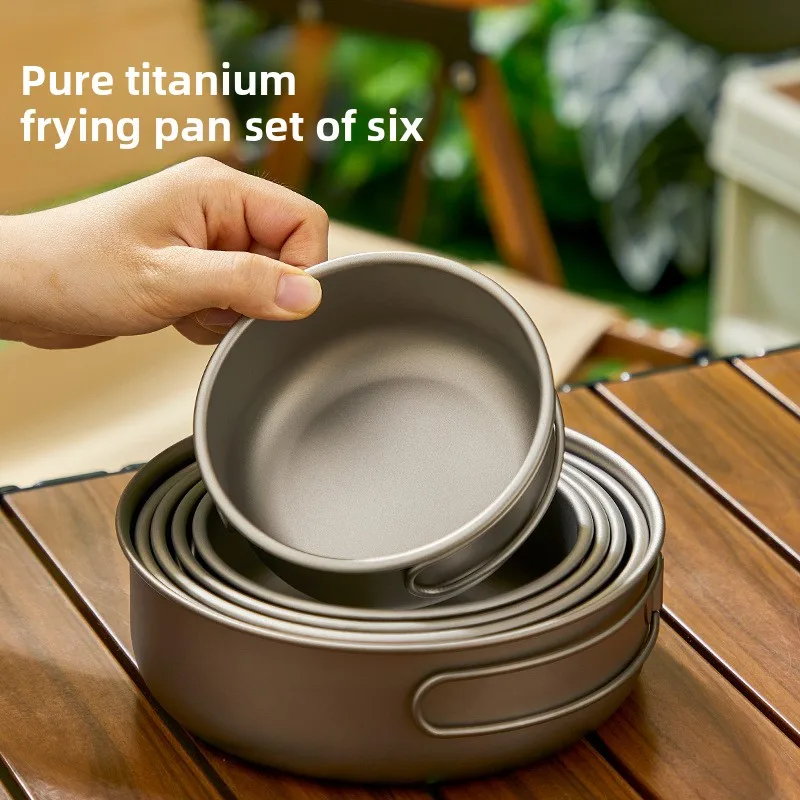ไทเทเนียมกลางแจ้งชุดหม้อปิคนิค - Camping Lightweight Cooking Pot บทวิจารณ์และราคา